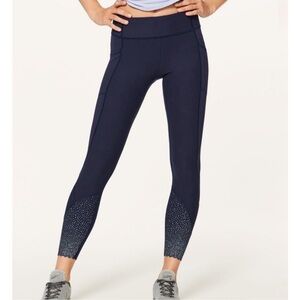 lululemon athletica Navy High-Rise Leggings with Speckled Hem
